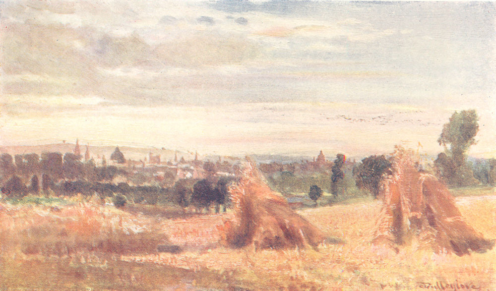 OXFORD. Oxford from the Headington Hill 1903 old antique vintage print picture
